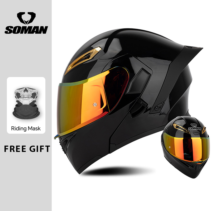 Dual Visor Motorcycle Racing Helmet - Kask motocyklowy unisex z podwójną szybą,