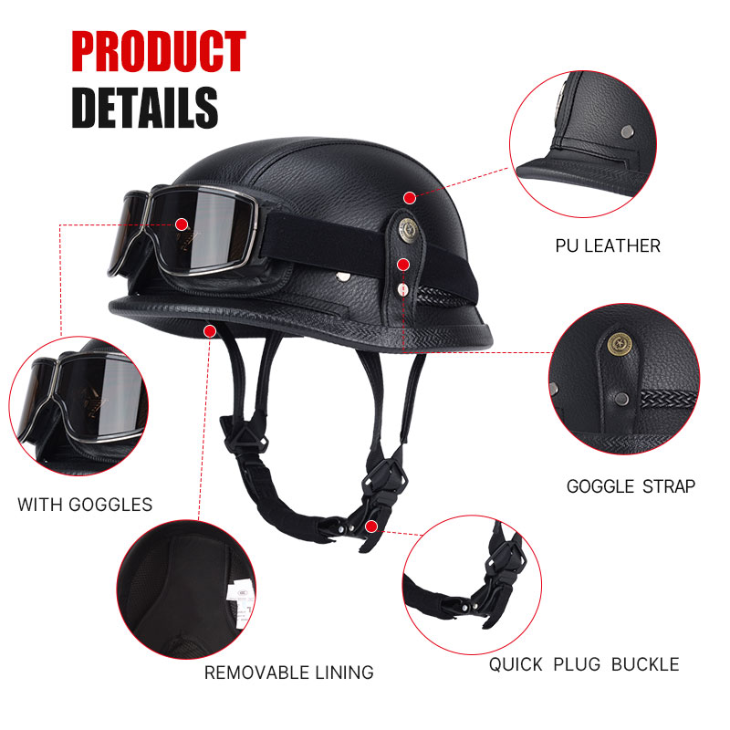 Niemiecki kask Half Vintage Kl – Vintage Open Face Retro Helmet recenzja i cena