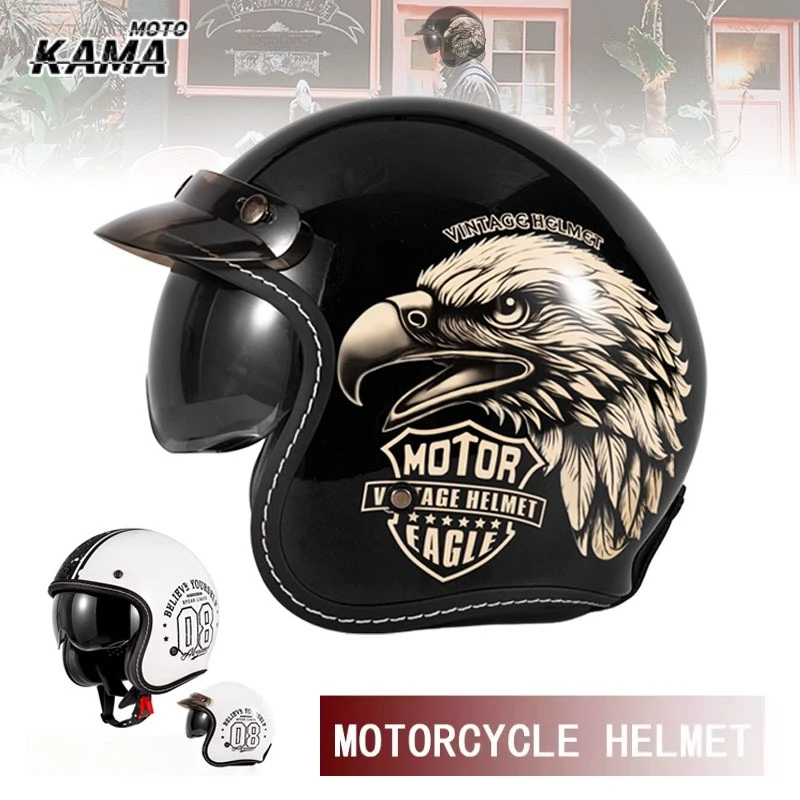 Kask motocyklowy otwarty HOT w – Vintage Open Face Retro Helmet recenzja i cena